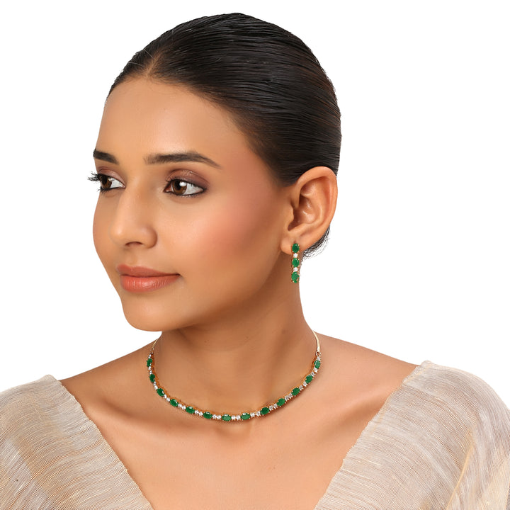22k Gold Plated Sundari Swarnali Necklace Set