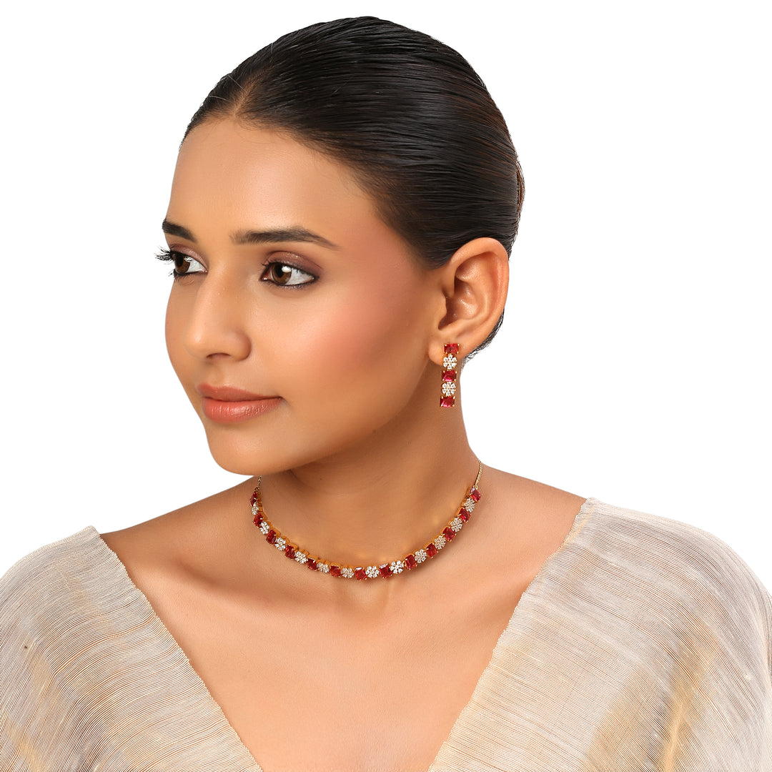 22k Gold Plated Sundari Tilottama Necklace Set