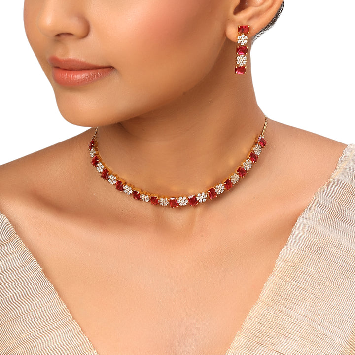 22k Gold Plated Sundari Tilottama Necklace Set