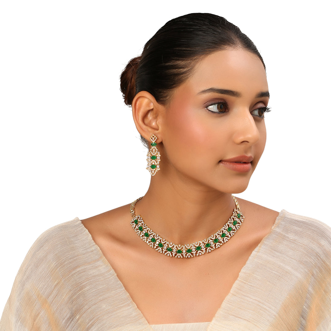 22k Gold Plated Sundari Vaidehi Necklace Set