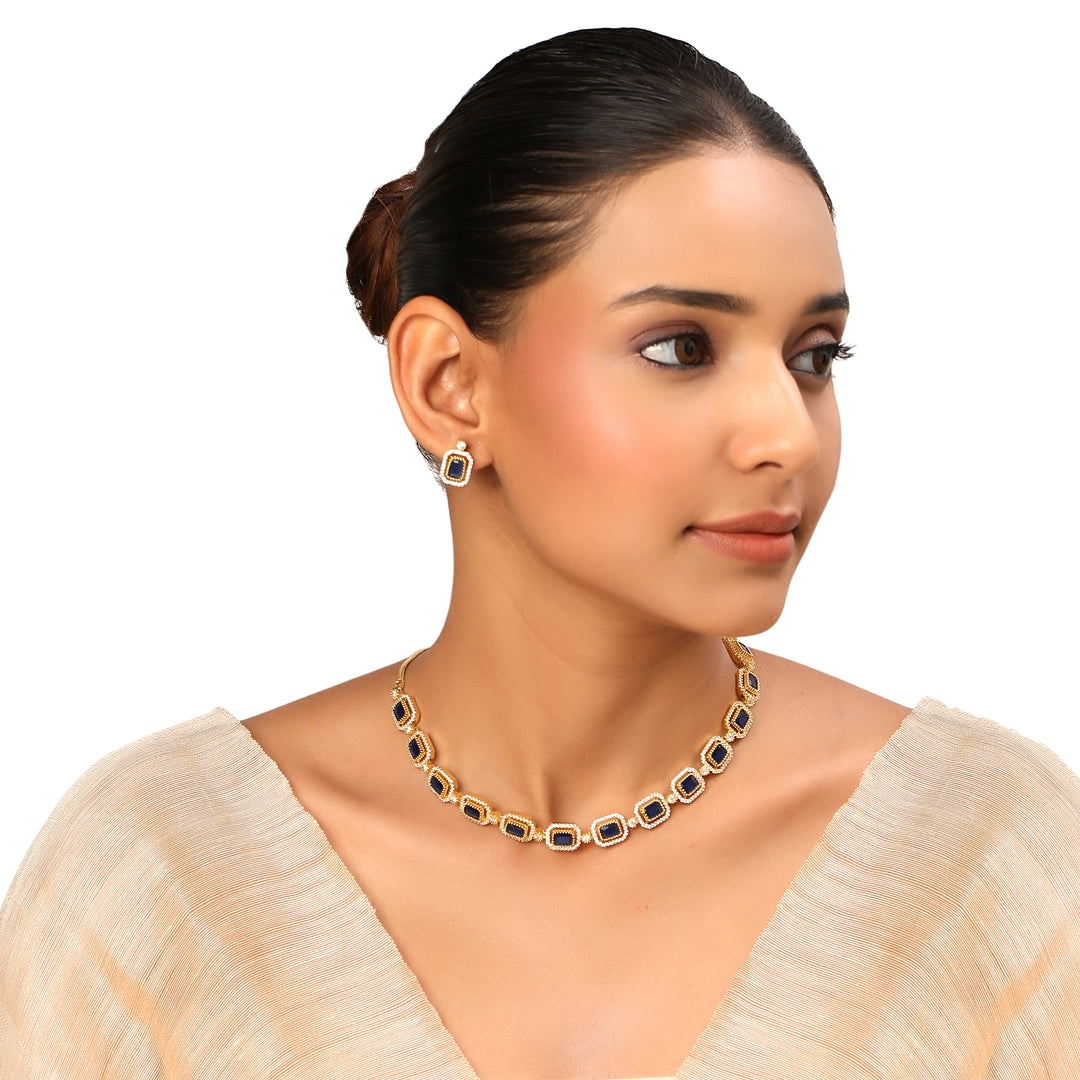 22k Gold Plated Sundari Vasantika Necklace Set