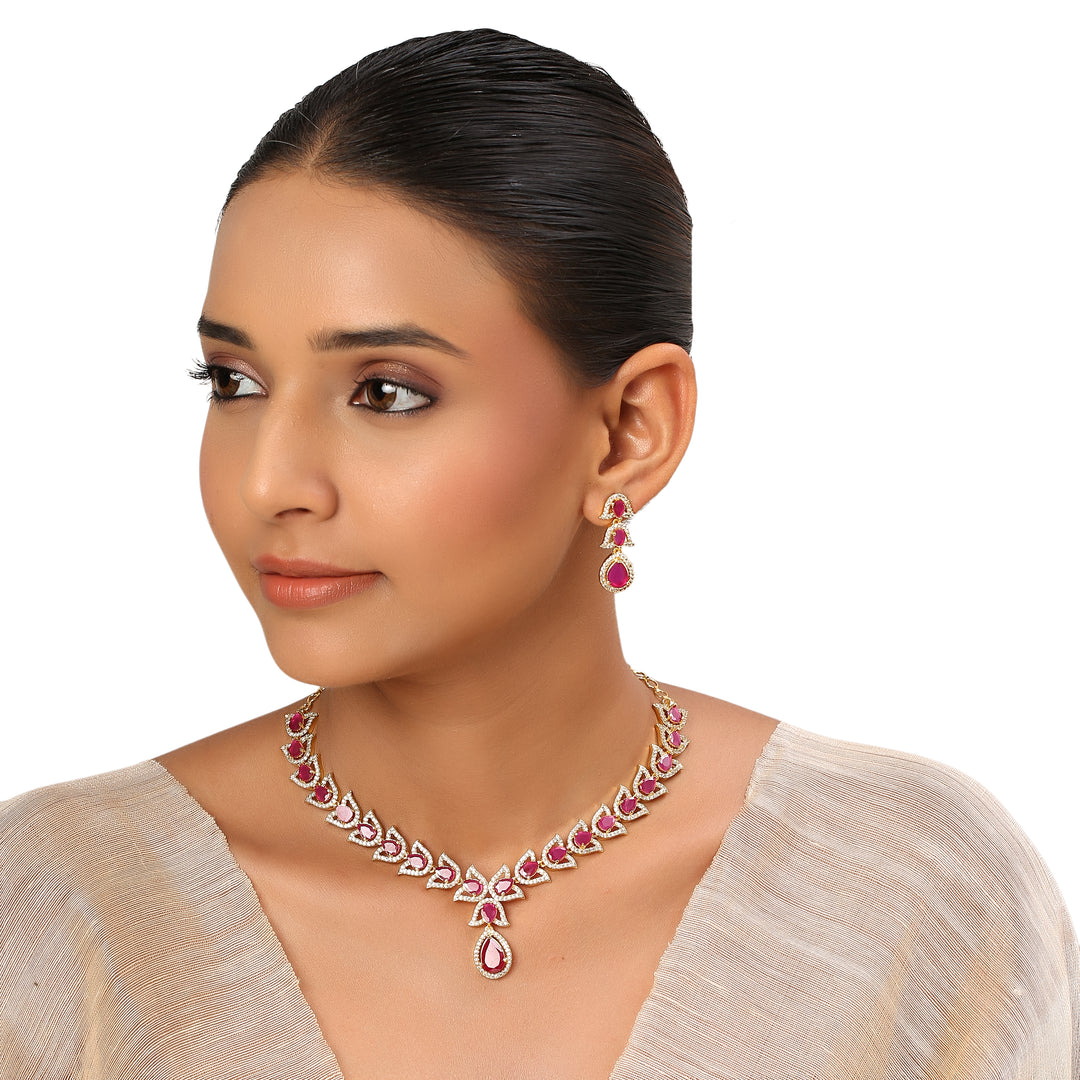 22k Gold Plated Sundari Yauvani Necklace Set