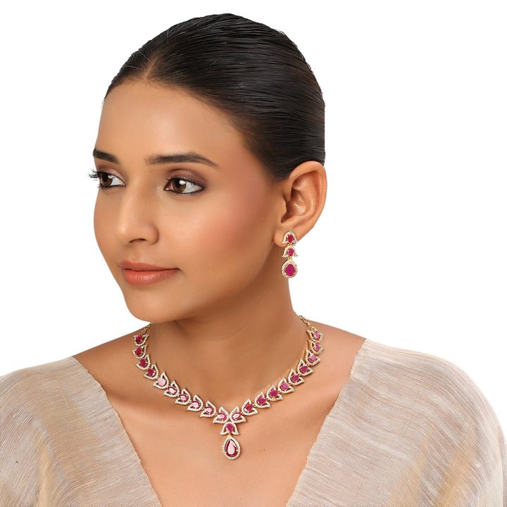 22k Gold Plated Sundari Yauvani Necklace Set