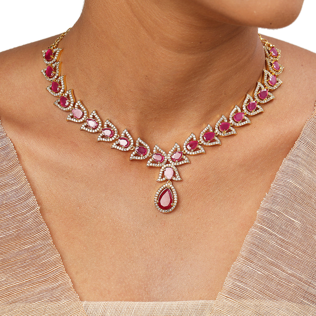 22k Gold Plated Sundari Yauvani Necklace Set