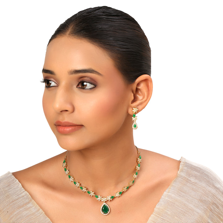 22k Gold Plated Sundari Mrinala Necklace Set