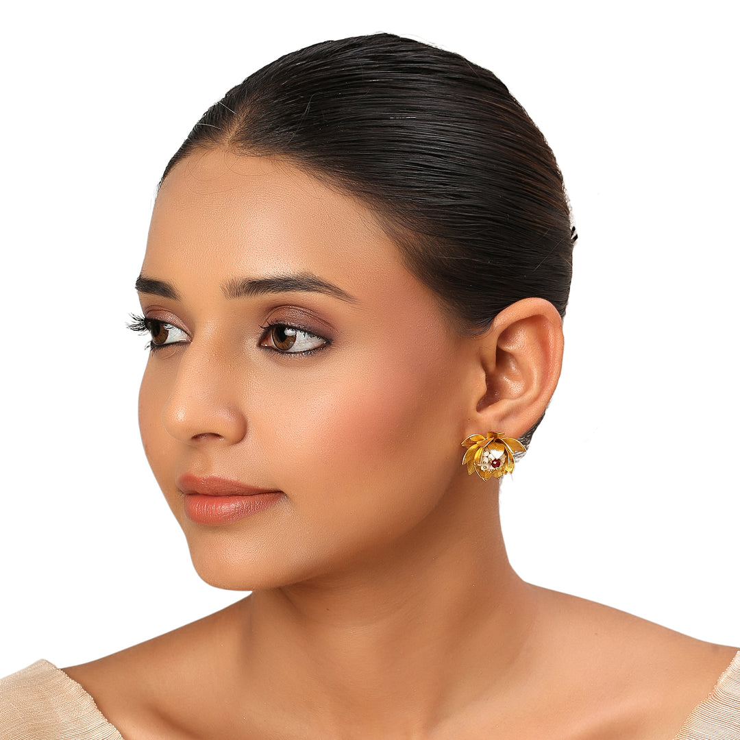 22k Gold Plated Gulabi Vatsala Earrings