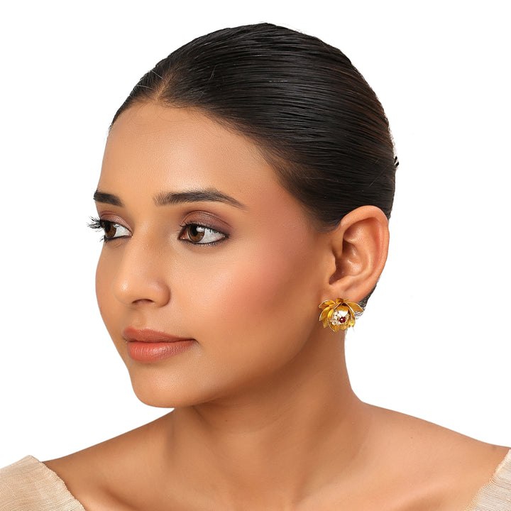 22k Gold Plated Gulabi Vatsala Earrings