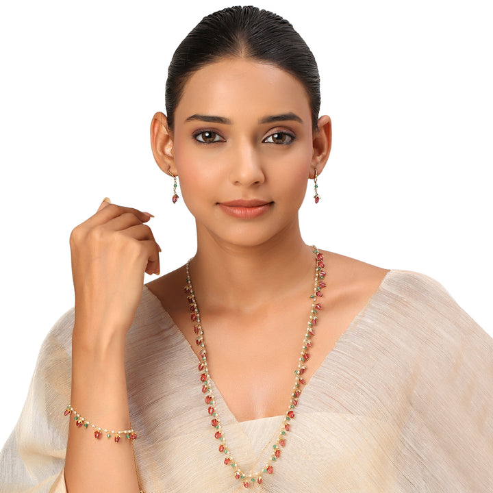 22k Gold Plated Gulabi Devyani Necklace Set