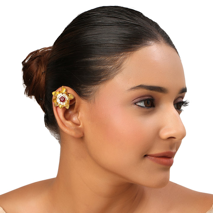 22k Gold Plated Gulabi Ratnavali Earcuff