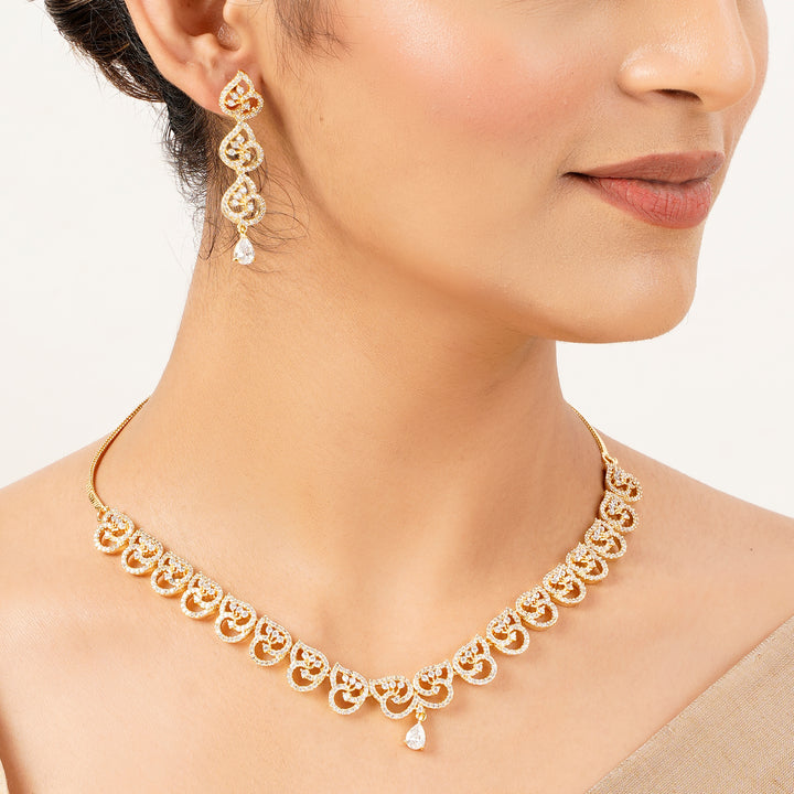 22k Gold Plated Gulnaar Dhara Necklace Set