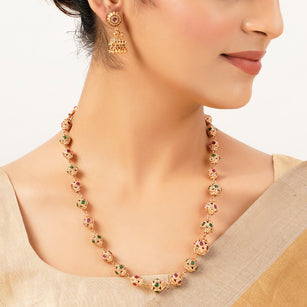 22k Gold Plated Sunheri Pallavi Necklace Set