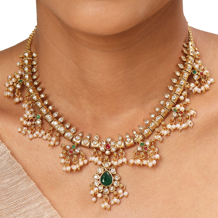 22k Gold Plated Kanchan Jagruti Necklace Set