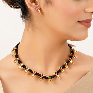 22k Gold Plated Sunheri Nazaakat Necklace Set