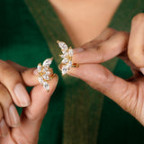 22k Gold Plated Jhilmil Iris Earclips