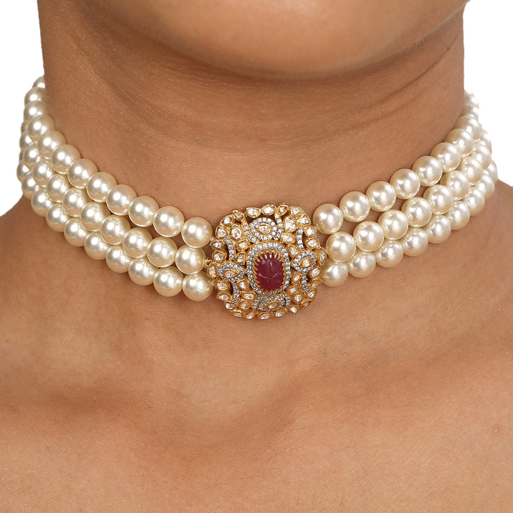 22k Gold Plated Sampada Hemakshi Choker set