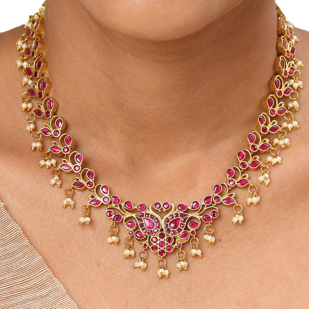 22k Gold Plated Kanchan Lalita Necklace Set