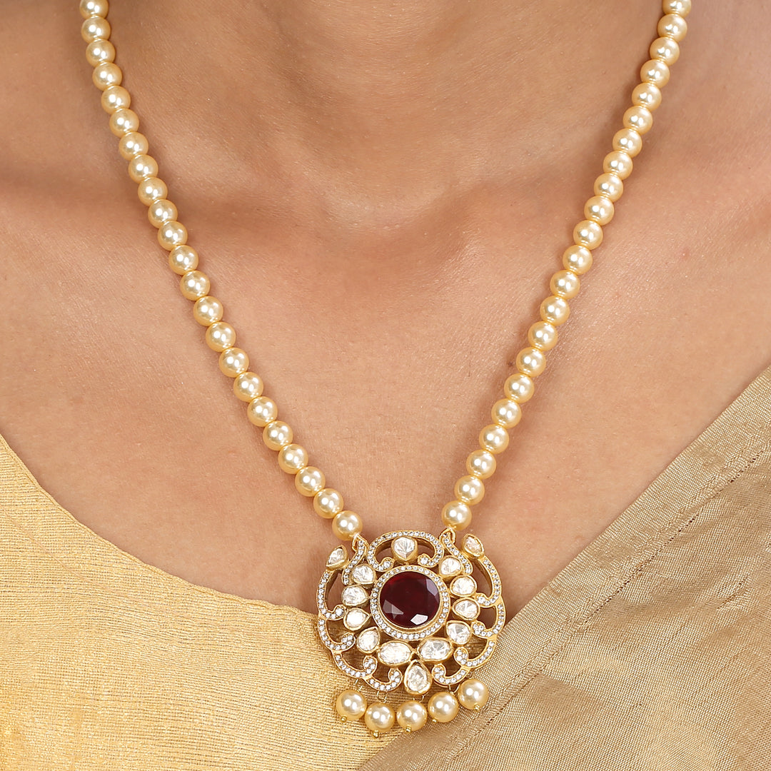 22k Gold Plated Sampada Kamalaja Necklace set
