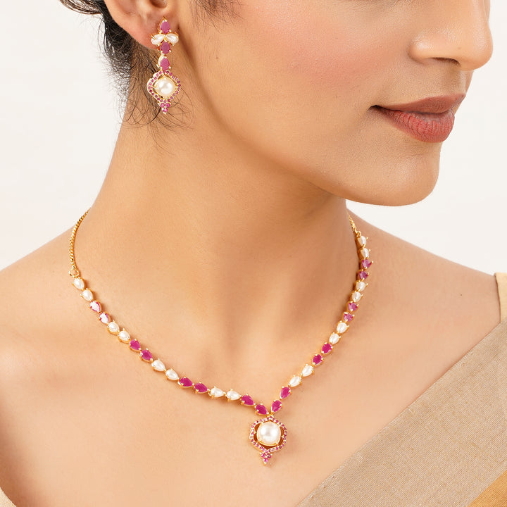 22k Gold Plated Gulnaar Mohini Necklace Set