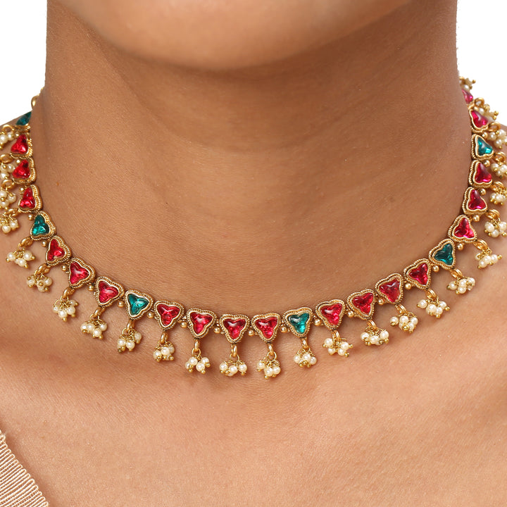 22k Gold Plated Kanchan Nageshwari Necklace Set
