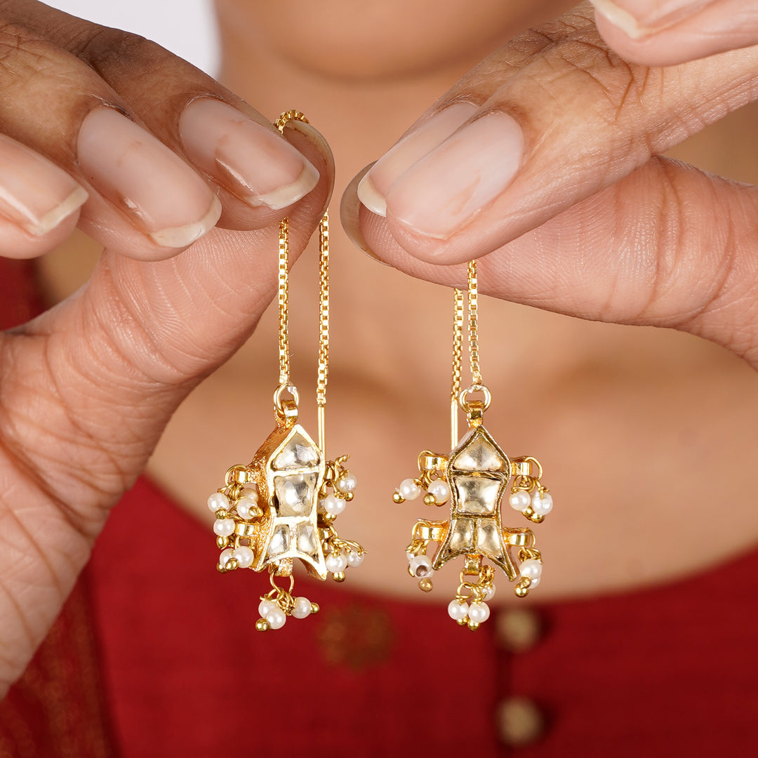 22k Gold Plated Sui Dhaga Ravya Earring