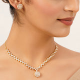 22k Gold Plated Gulnaar Charu Necklace Set