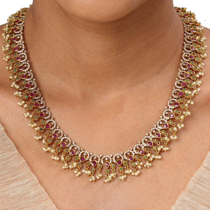 22k Gold Plated Kanchan Neelima Necklace Set