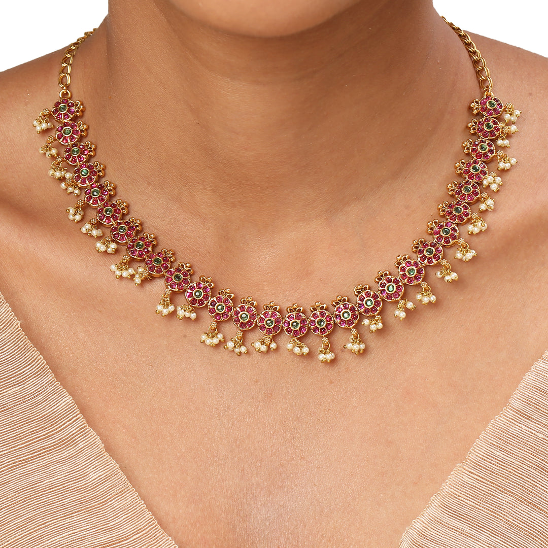22k Gold Plated Kanchan Parameshwari Necklace Set