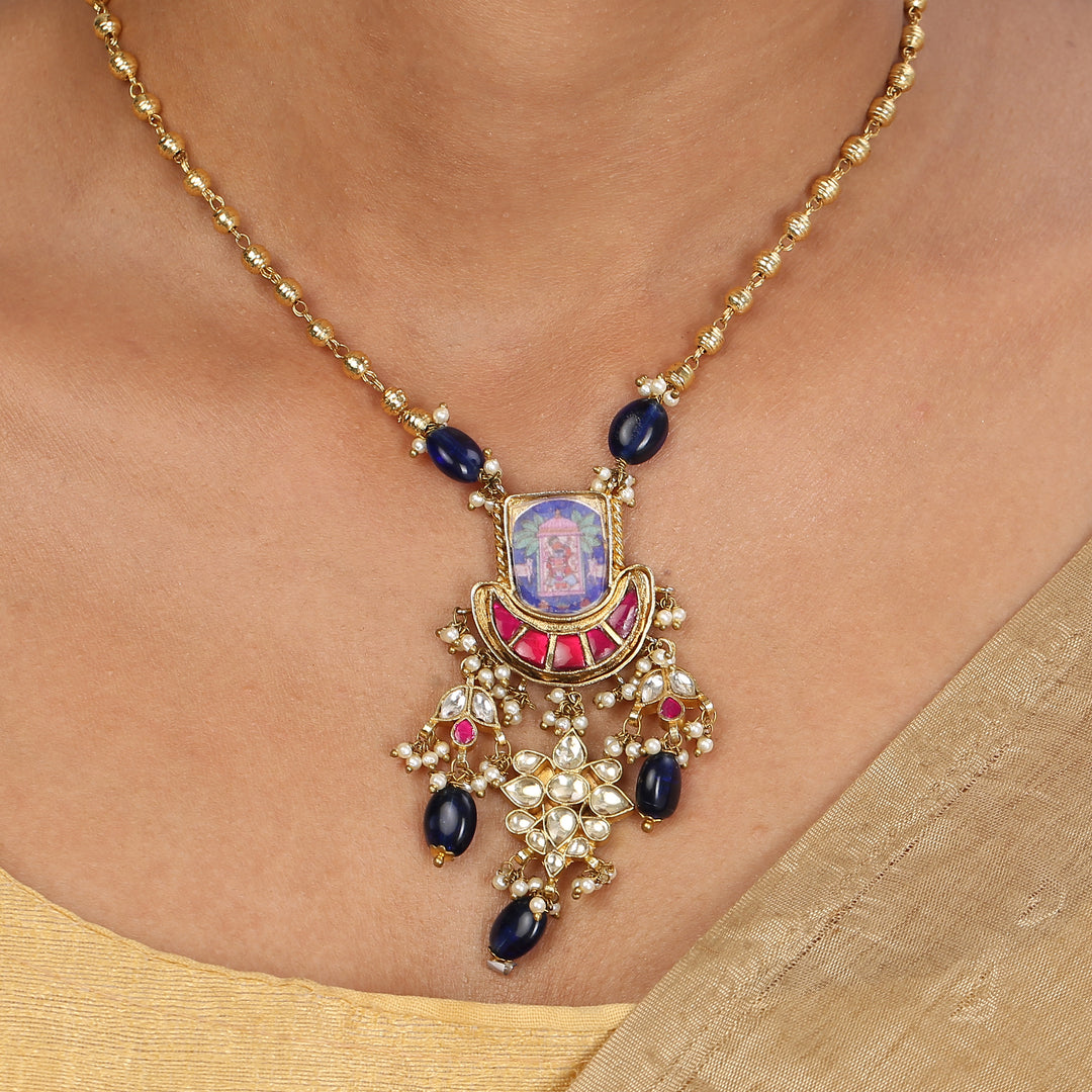 22k Gold Plated Sampada Maharanika Pendant set