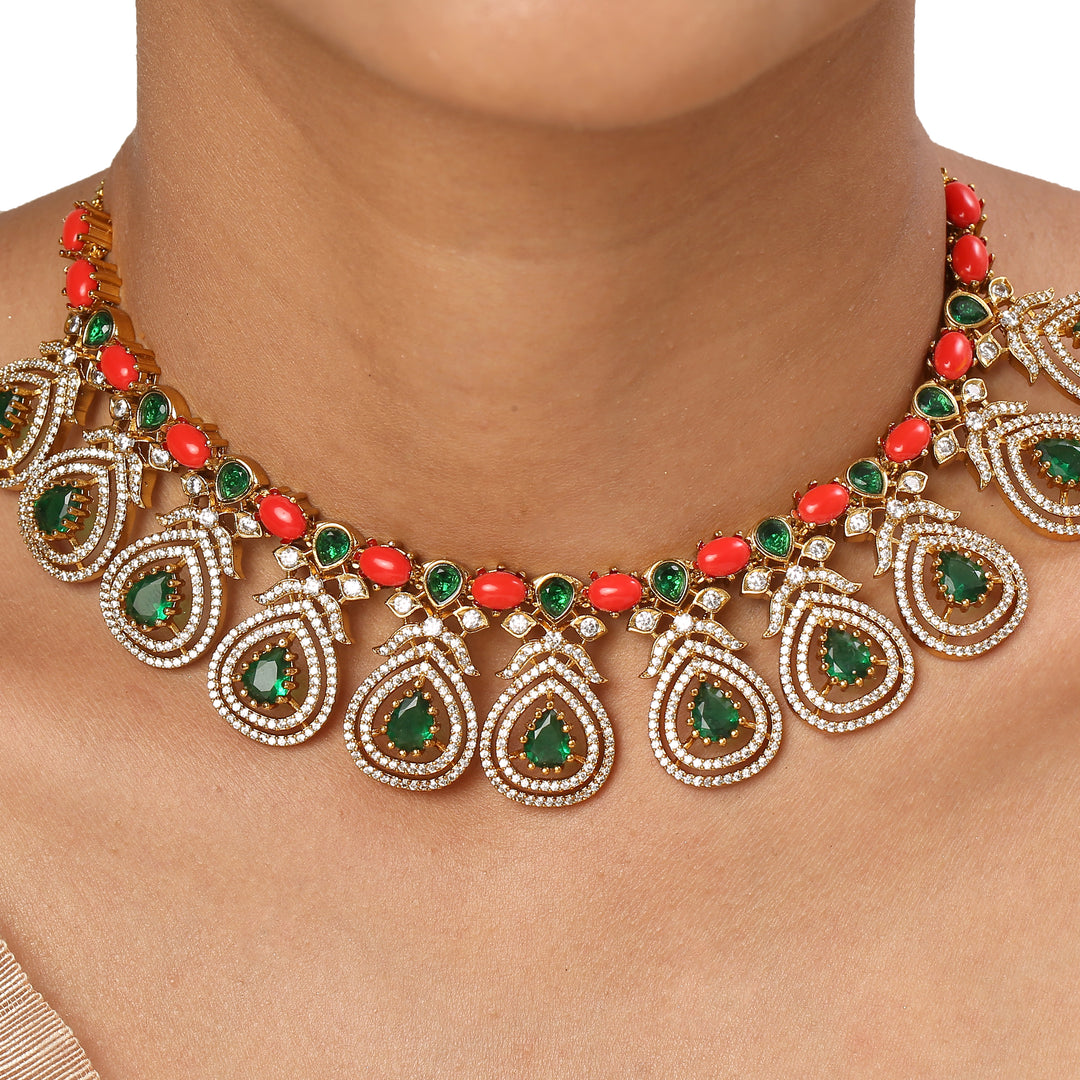 22k Gold Plated Kanchan Pramila Necklace Set