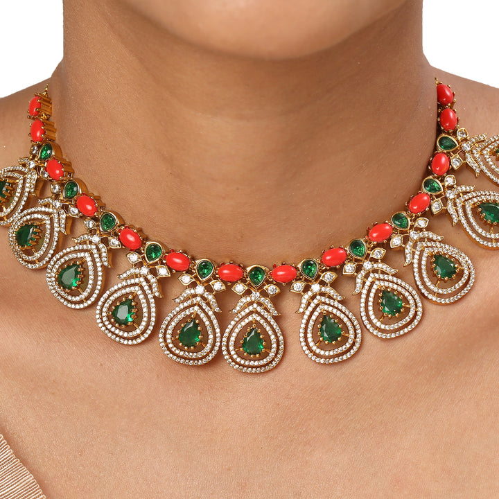 22k Gold Plated Kanchan Pramila Necklace Set