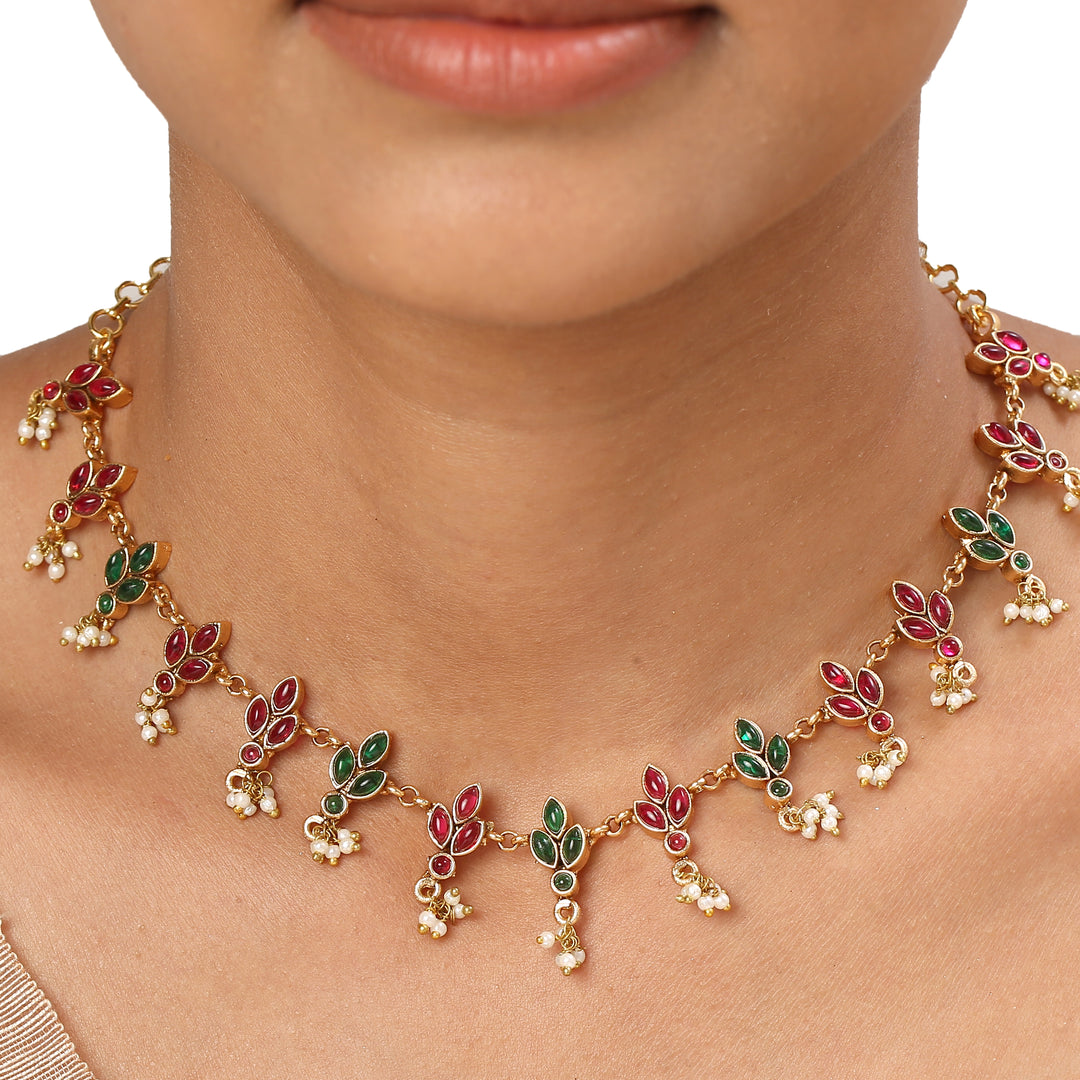 22k Gold Plated Kanchan Priyadarshini Necklace Set