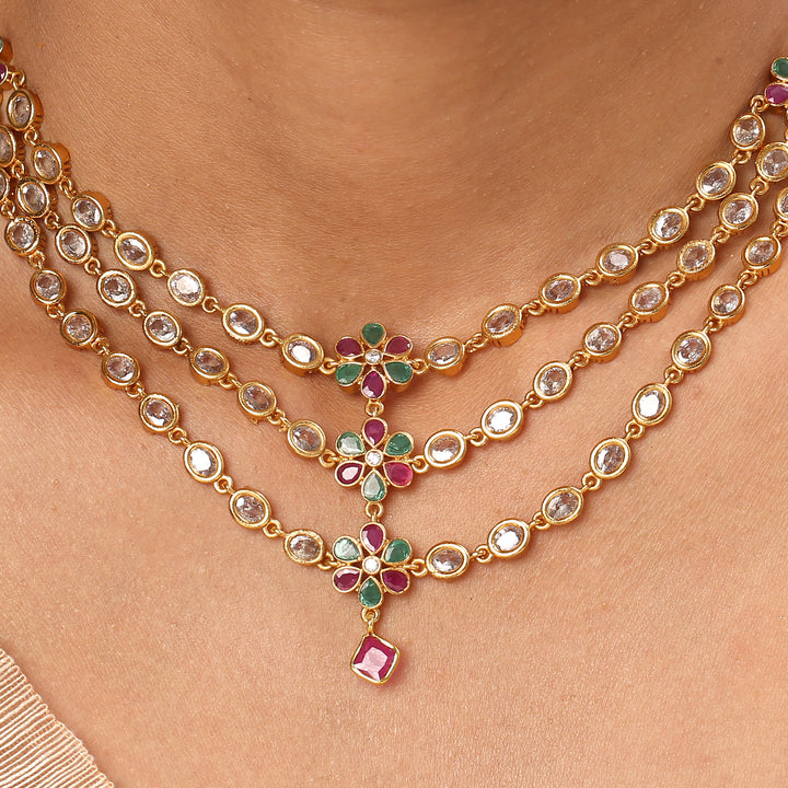 22k Gold Plated Kanchan Rajalakshmi Necklace Set