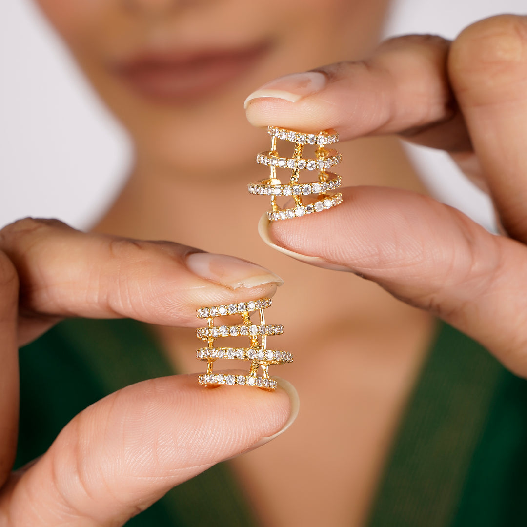 22k Gold Plated Jhilmil Aura Earclips