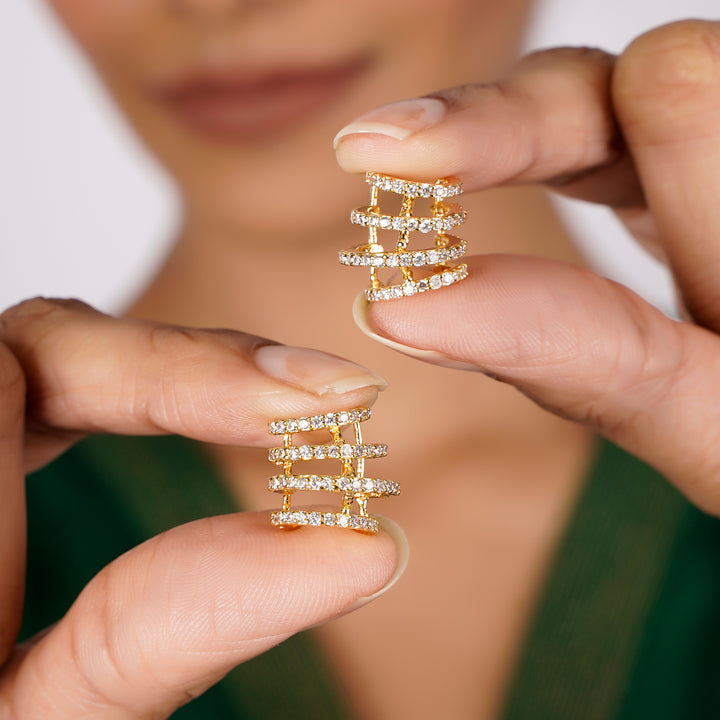 22k Gold Plated Jhilmil Aura Earclips