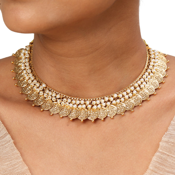 22k Gold Plated Kanchan Aparna Necklace Set