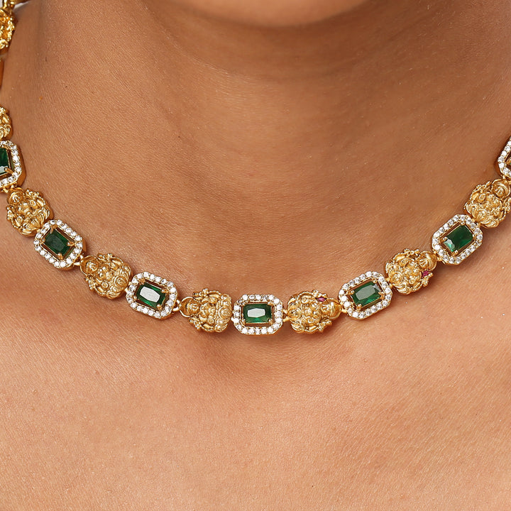 22k Gold Plated Kanchan Rohini Necklace Set