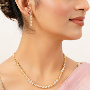 22k Gold Plated Gulnaar Mriga Necklace Set