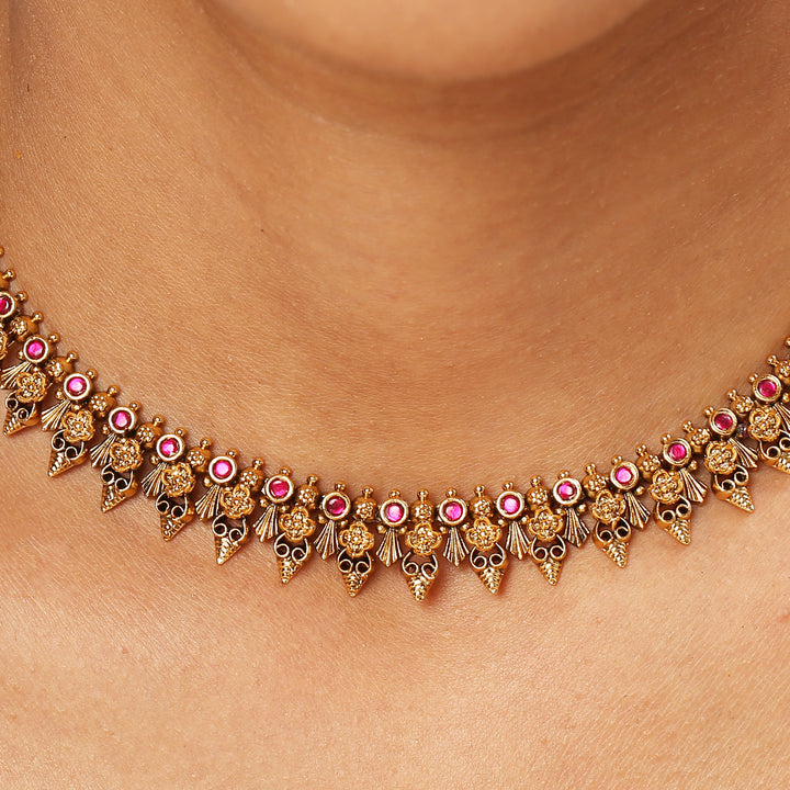 22k Gold Plated Kanchan Sharmishtha Necklace Set