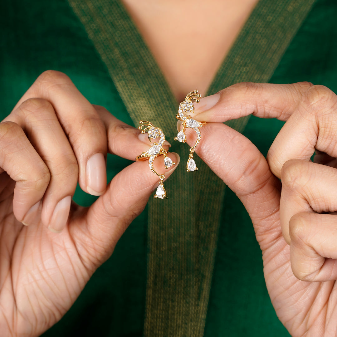 22k Gold Plated Jhilmil Halo Earclips