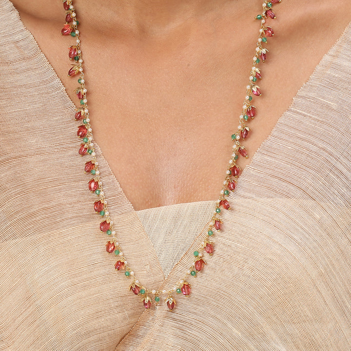 22k Gold Plated Gulabi Devyani Necklace Set
