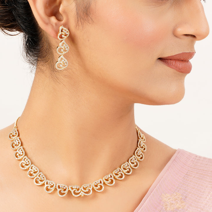 22k Gold Plated Gulnaar Sparsha Necklace Set