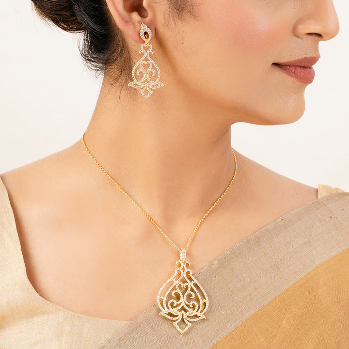 22k Gold Plated Gulnaar Kalika Necklace Set