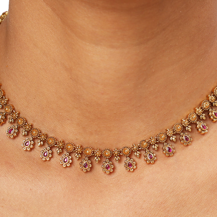 22k Gold Plated Kanchan Varalakshmi Necklace Set