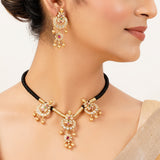 22k Gold Plated Sunheri Chandrika Necklace Set