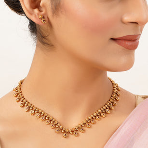 22k Gold Plated Sunheri Kalika Necklace Set