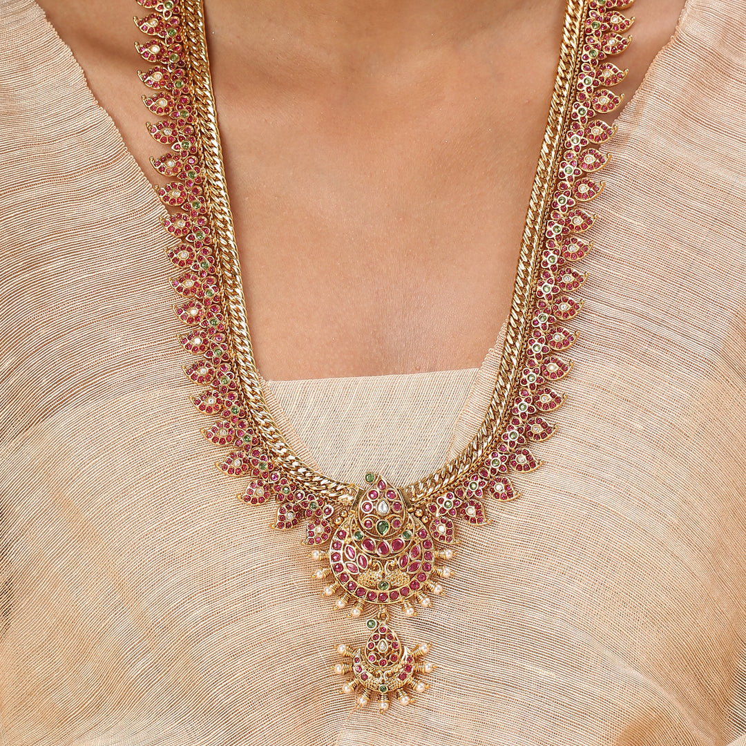 22k Gold Plated Kanchan Aishwarya Necklace Set