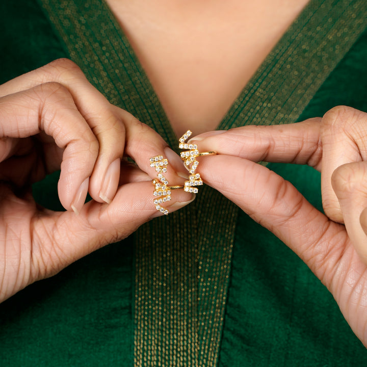 22k Gold Plated Jhilmil Flora Earclips