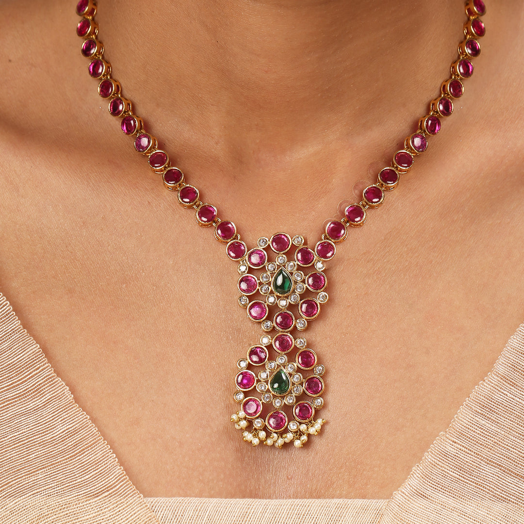 22k Gold Plated Kanchan Chandana Necklace Set
