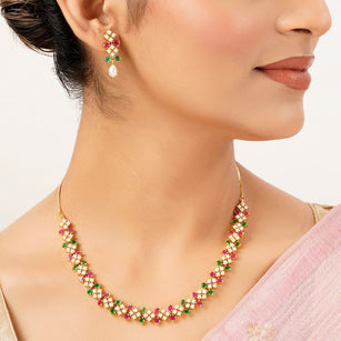 22k Gold Plated Gulnaar Haar Necklace Set