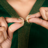 22k Gold Plated Jhilmil Opal Earclips